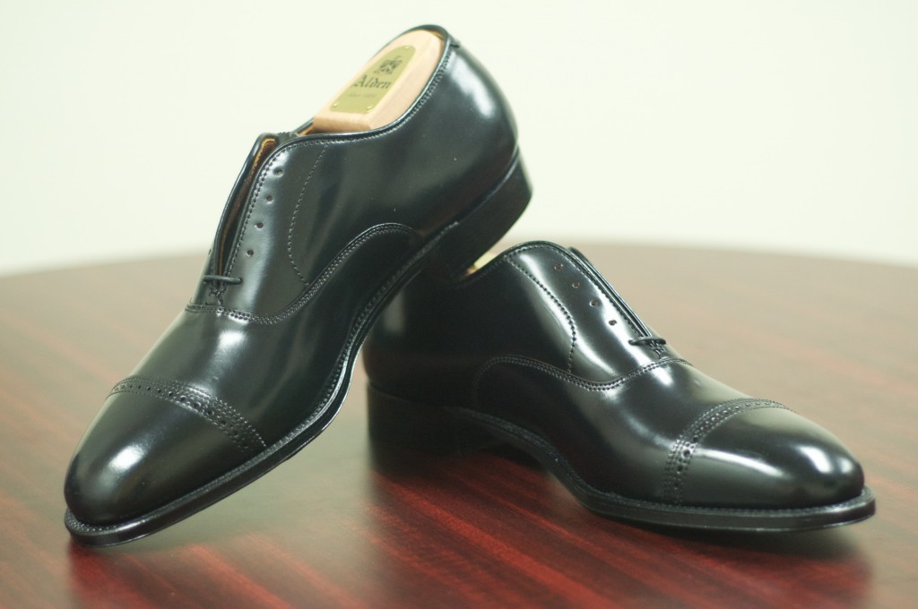 Alden Black Shell Perf Tip Balmoral - 7