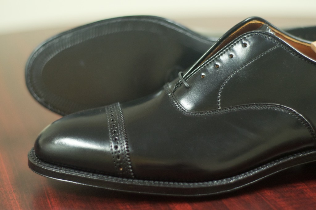 Alden Black Shell Perf Tip Balmoral - 9