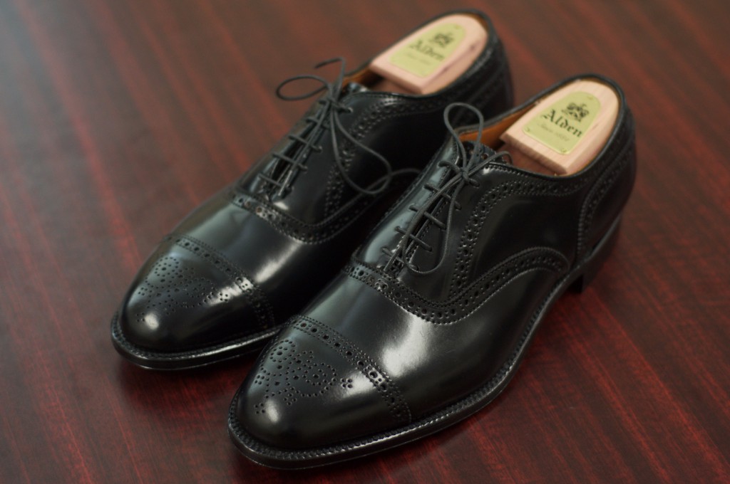 Alden Black Shell Semi-Brogue - 9