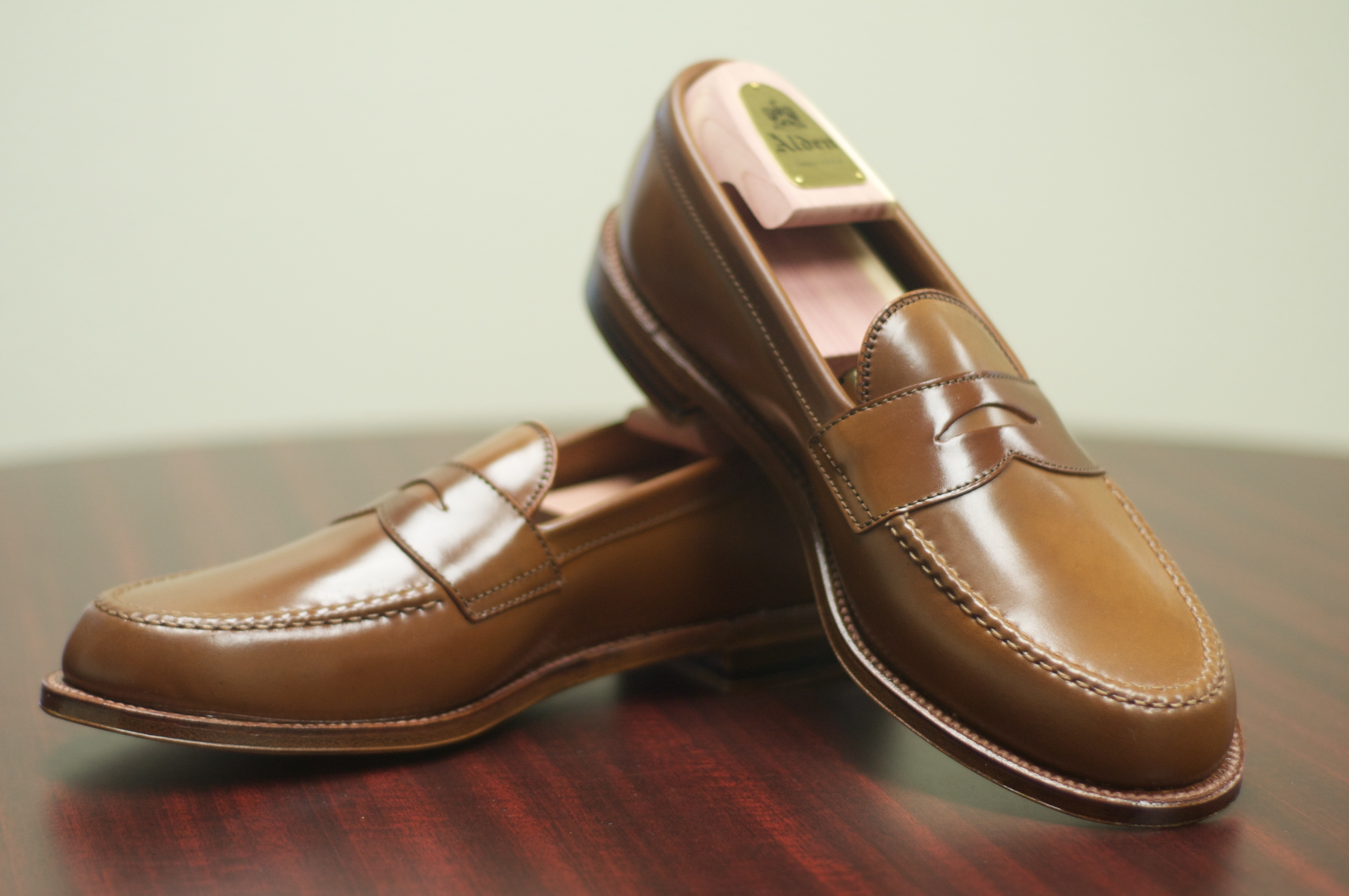 Shell cordovan hot sale penny loafers