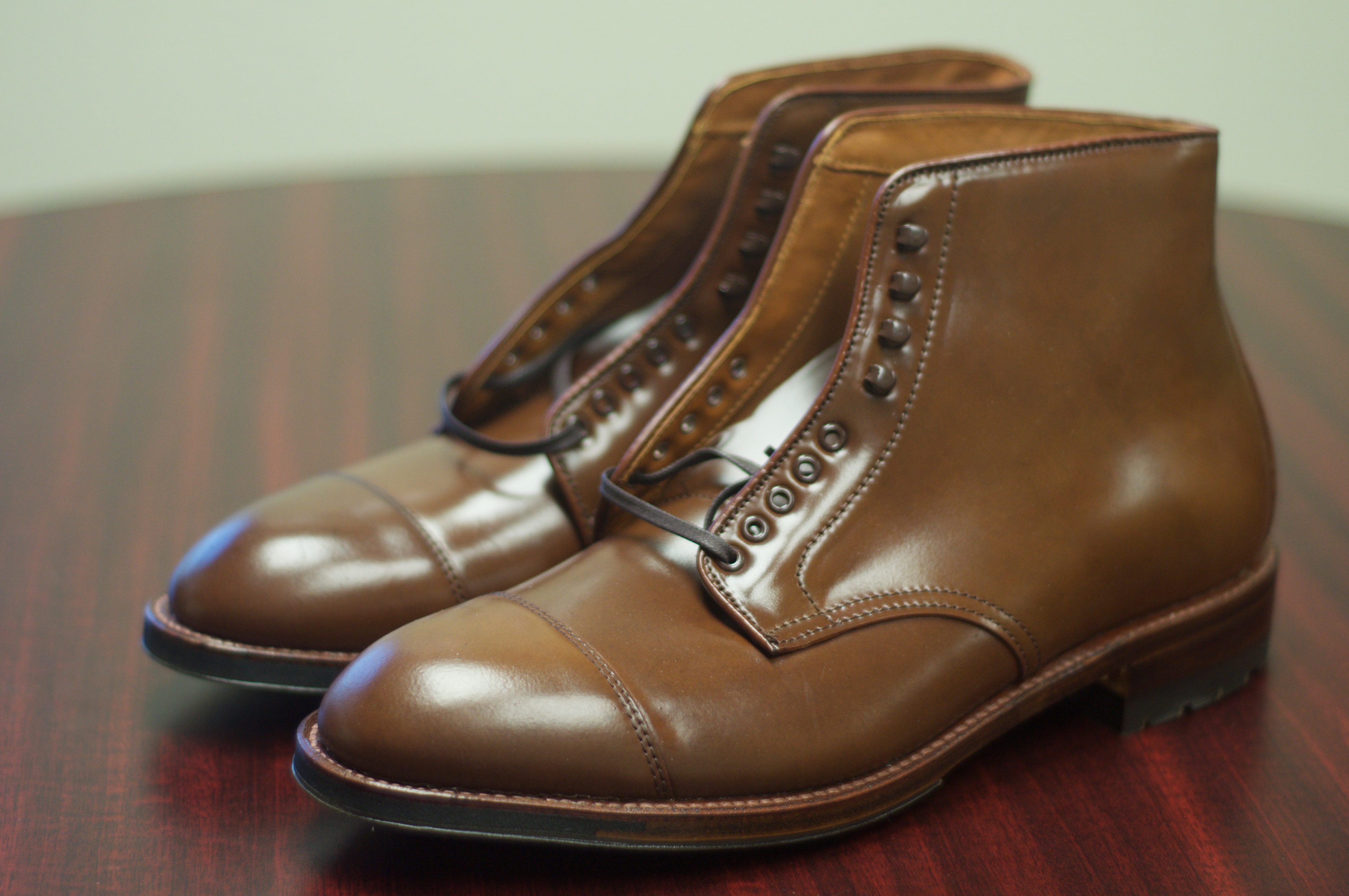 alden cap toe cordovan boots