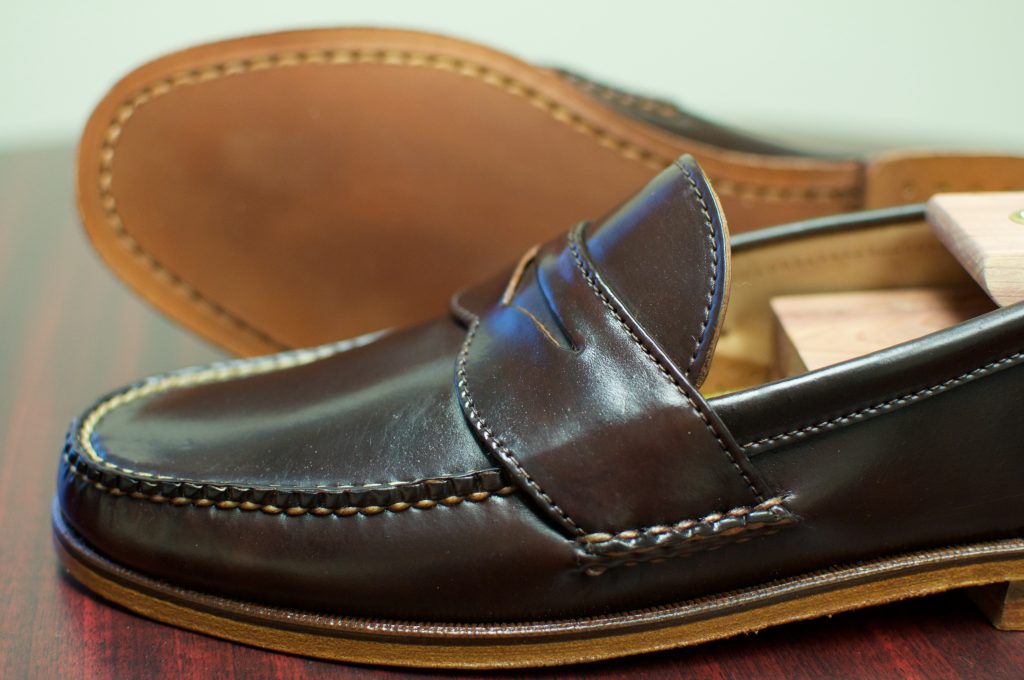 Rancourt Espresso Shell Cordovan Penny Pinch Loafers – Alden of