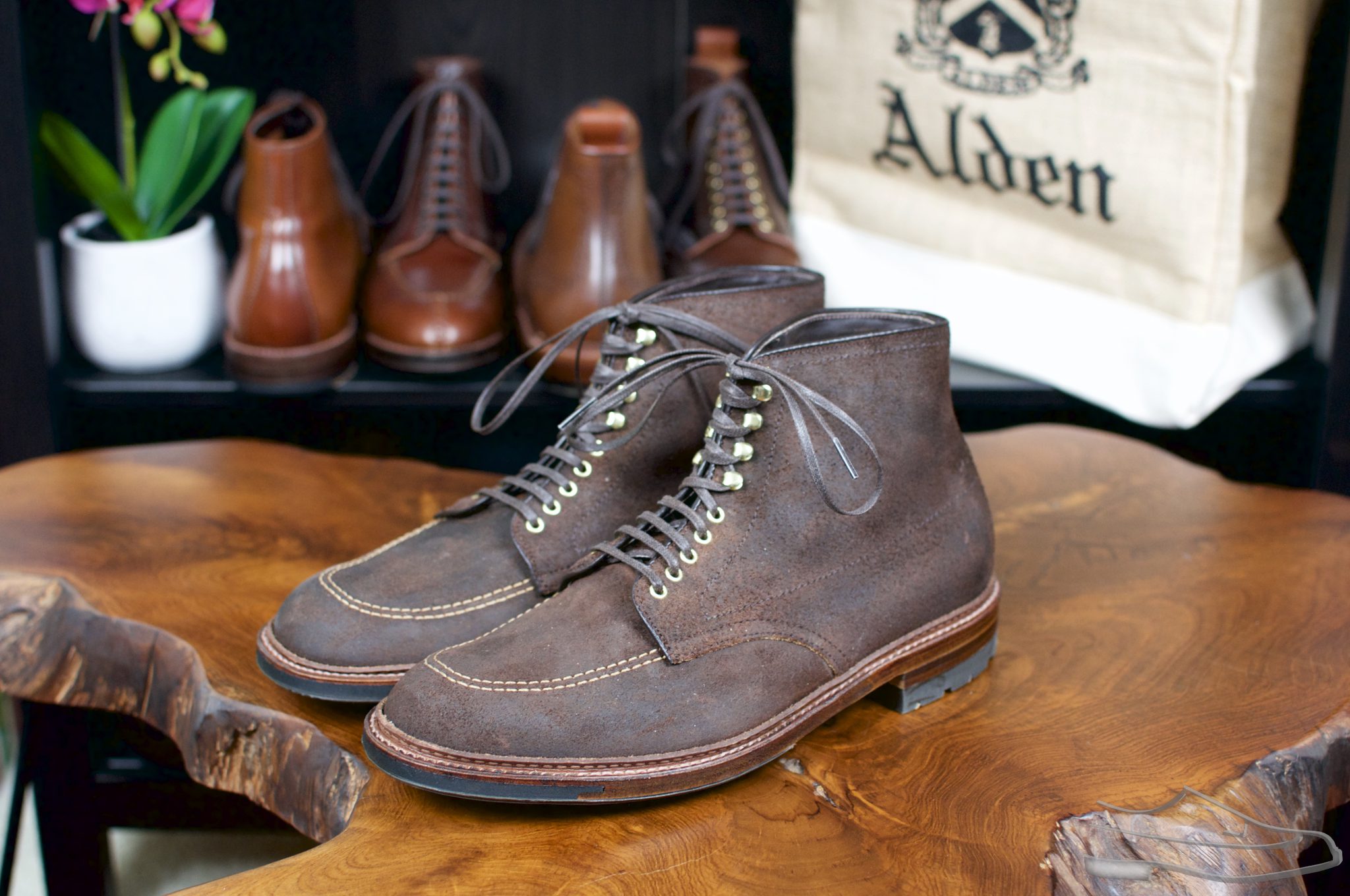 Alden Tobacco Reverse Chamois Indy Boots – Alden of San Diego