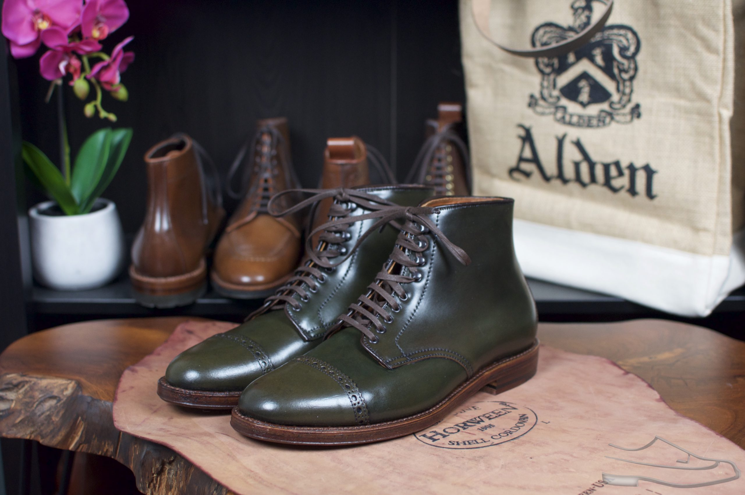 Alden Old Bronze Perf Tip Boots